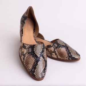 Madewell | The Marisa d'Orsay Flat in Snake Embossed Leather